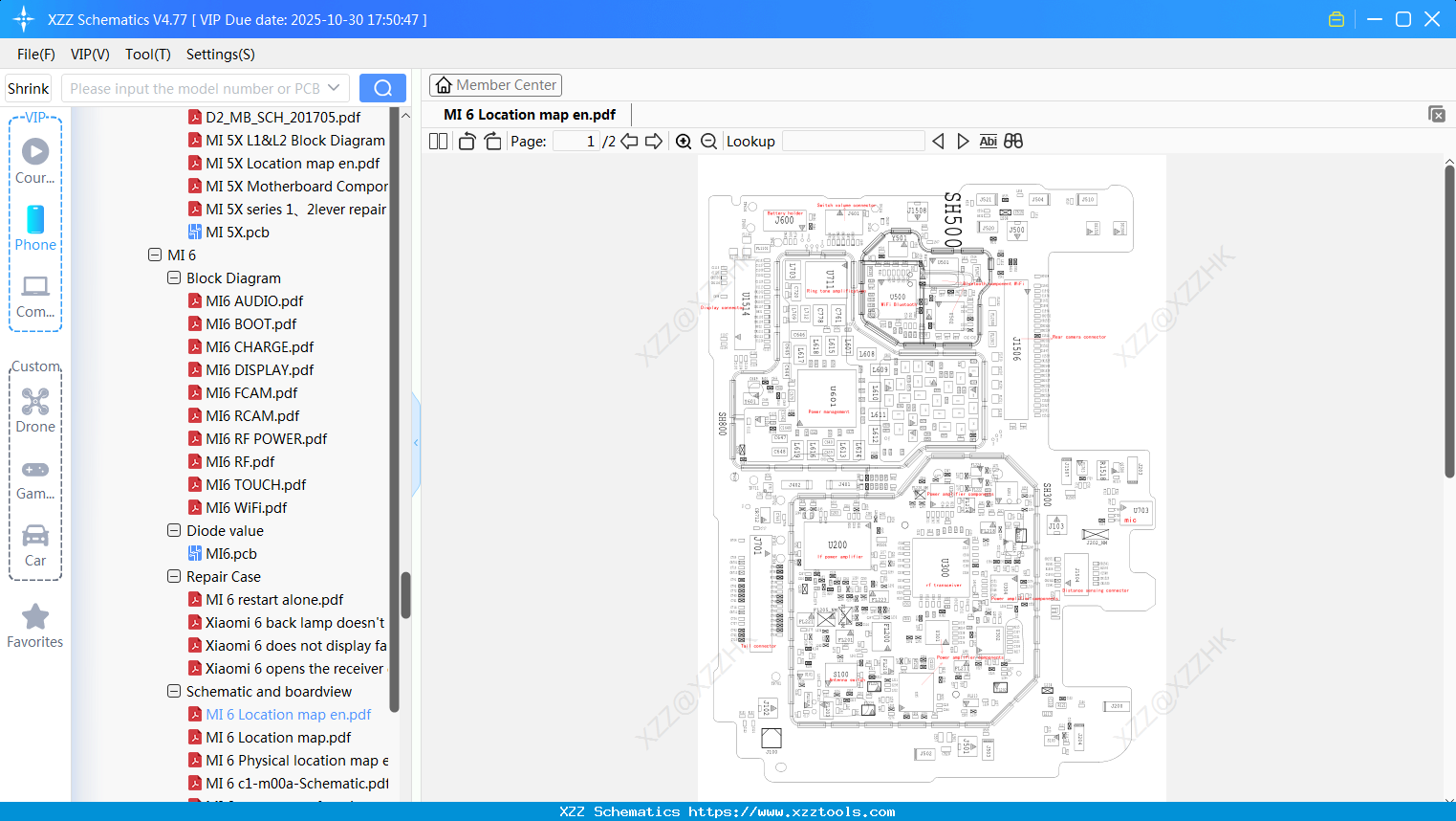 Xiaomi MI 6 Location Map En